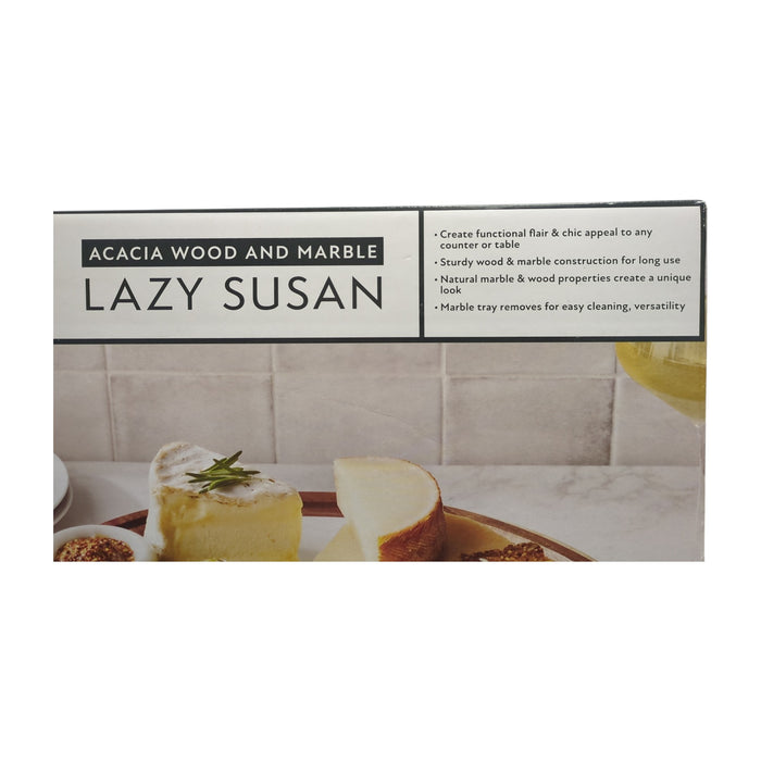 Member's Mark Acacia Wood Lazy Susan with Removable Marble Tray