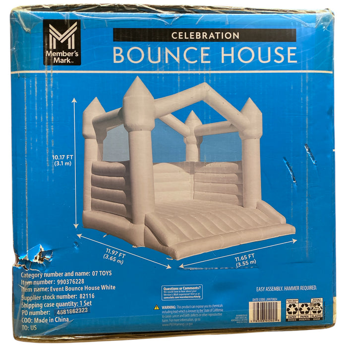 Member's Mark Quick Inflate Celebration White Bounce House with Carry Bag
