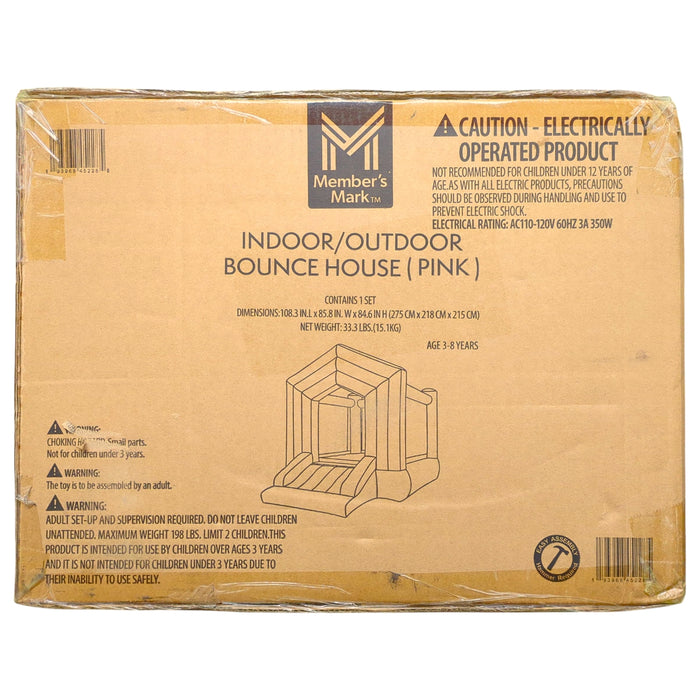 Member's Mark Heavy Duty Indoor/Outdoor Easy Setup Bounce House, Pink
