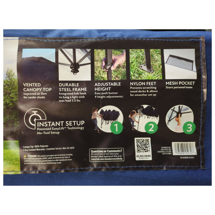 Member's Mark Steel Framed EasyLift Tech Instant Canopy, 10'x10'