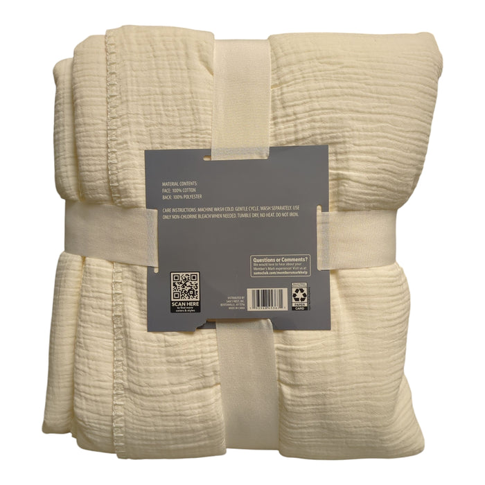 Member's Mark Reversible Cozy Gauze Plush Throw, 60" x 70"