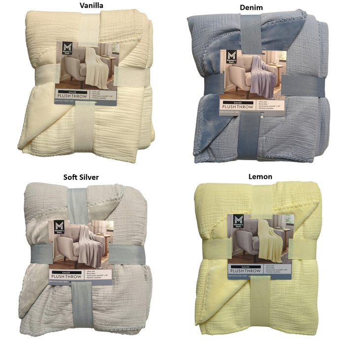 Member's Mark Reversible Cozy Gauze Plush Throw, 60" x 70"