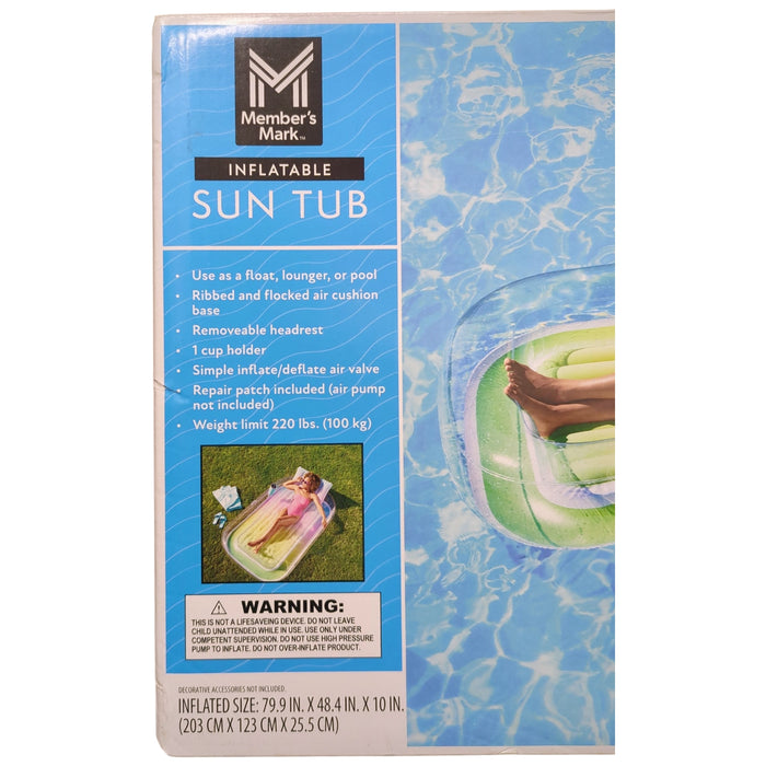 Member's Mark Inflatable Sun Tub Tanning Pool Float, Rainbow Ombre