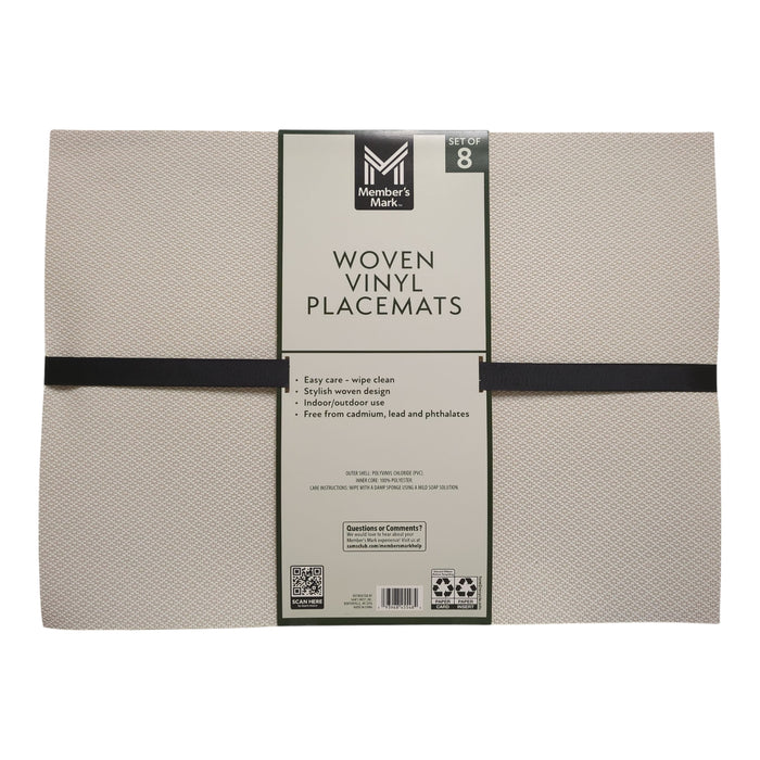 Member's Mark Indoor/Outdoor Woven Vinyl Placemats, Set of 8