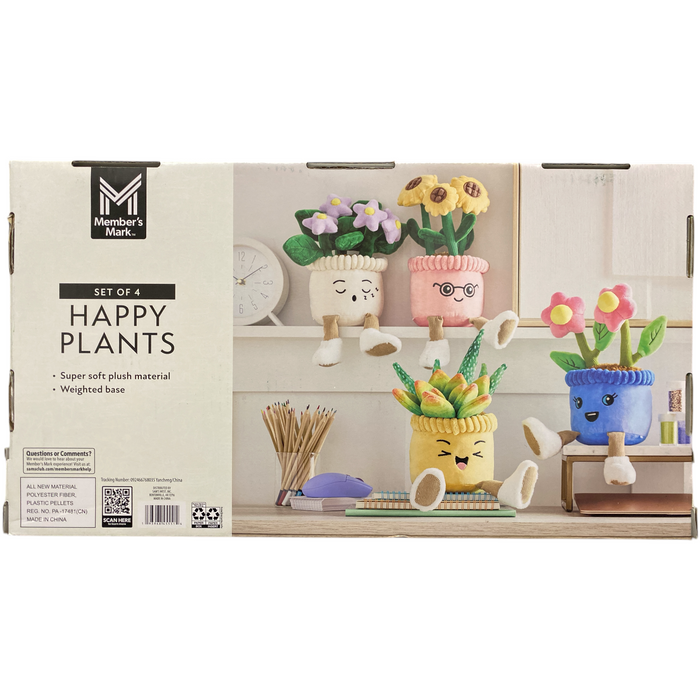 Member's Mark Happy Plants Plush with Weighted Base, 4 pk