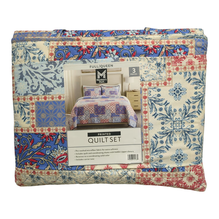 Member's Mark 3-Piece Soft Wash Microfiber Printed Quilt Sets, Full/Queen