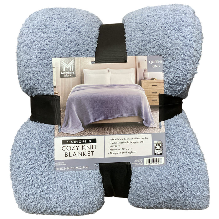 Member's Mark Solid Super Soft & Cozy Knit Blanket, 106" x 94"