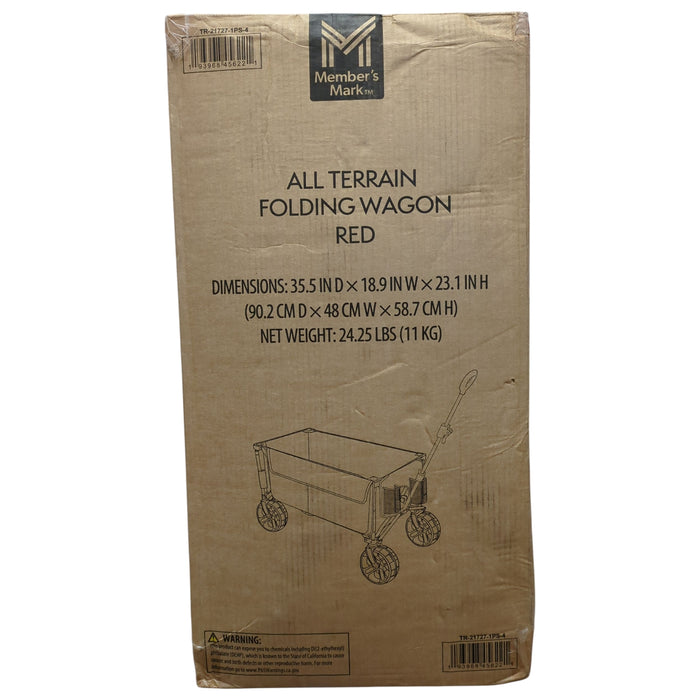Members Mark All-Terrain Collapsible Folding Wagon, Red