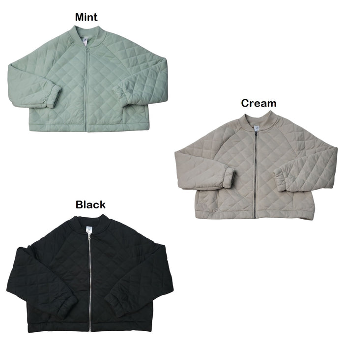 Member's Mark Women's Relaxed Fit Quilted Bomber Jacket