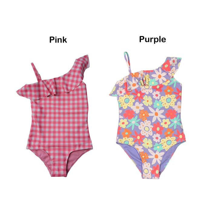 Member's Mark Girls Asymmetric Lined One-Piece Swimsuit