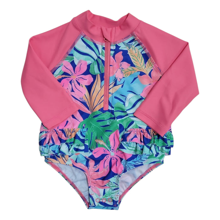 Member's Mark Baby Girls Rashguard Zipper One-Piece Swimsuit
