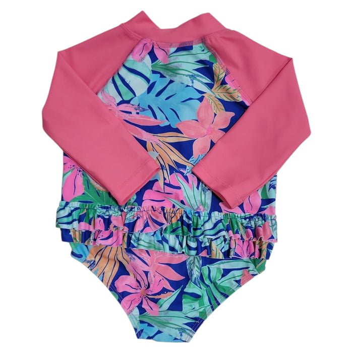 Member's Mark Baby Girls Rashguard Zipper One-Piece Swimsuit