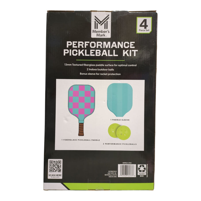 Member's Mark 4-Piece Performance Pickleball Kit, Pink Checkered