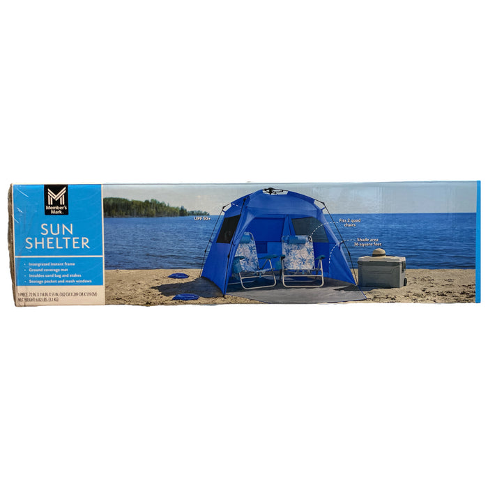 Member's Mark Instant Sun Shelter with Integrated Frame, Blue