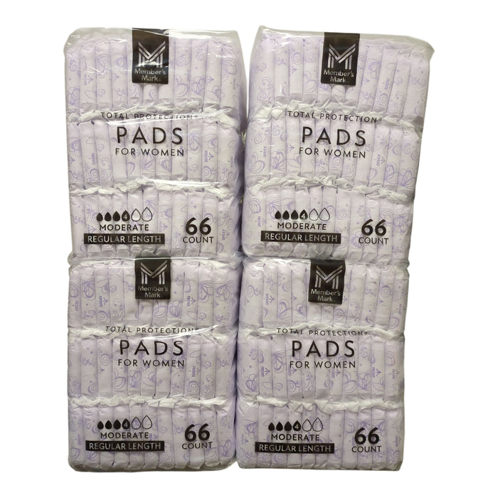 Member's Mark Total Protection Pads for Women, Moderate Regular, 264 ct
