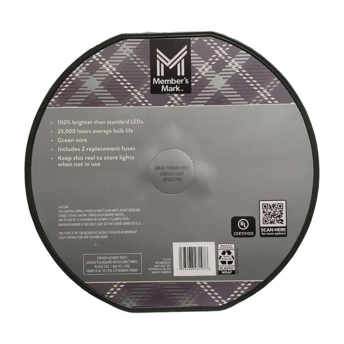 Member's Mark LED C9 Indoor/Outdoor Lights, Warm White, 50 Count, 21'