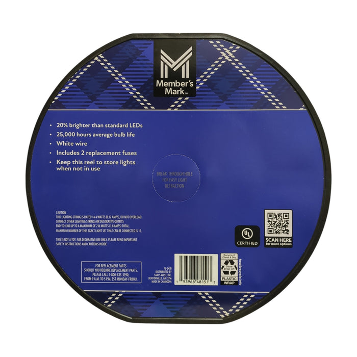 Member's Mark LED Icicle Lights, 300ct, 18' Lighted Length, Cool White