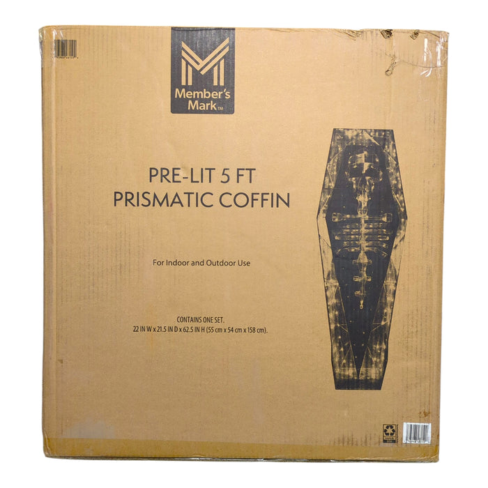Member's Mark 300 LED Pre-Lit Twinkling Prismatic Coffin, 5ft