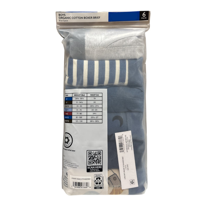 Member's Mark Boys Soft Waistband Organic Cotton Boxer Briefs, 6 Pack