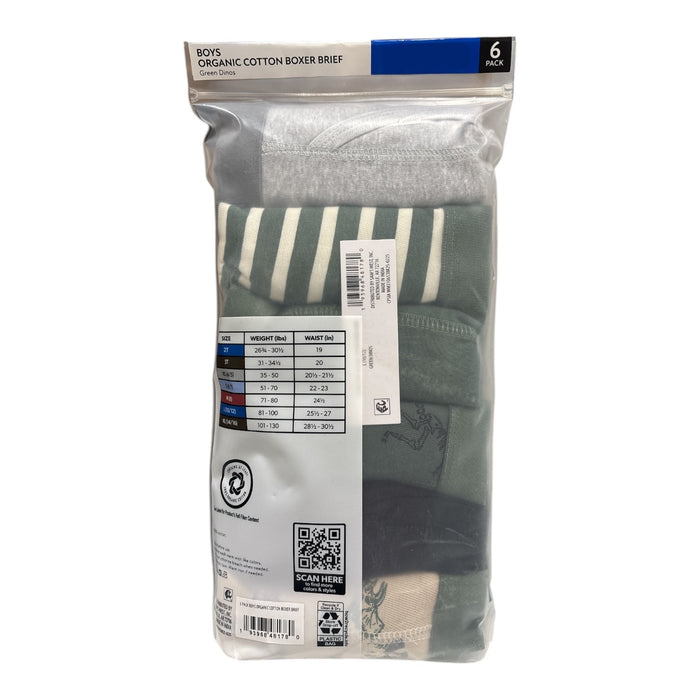 Member's Mark Boys Soft Waistband Organic Cotton Boxer Briefs, 6 Pack