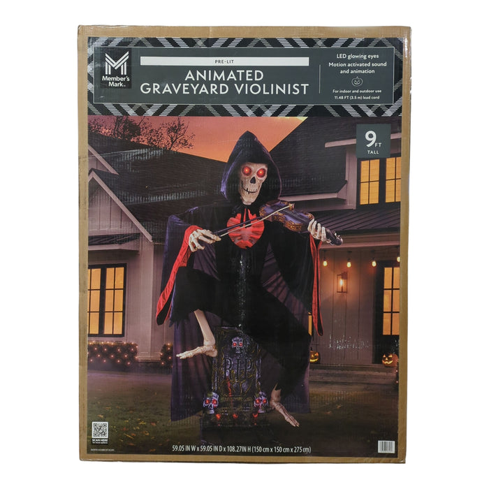 Member's Mark 9ft Pre-Lit Animated Graveyard Violinist, Black