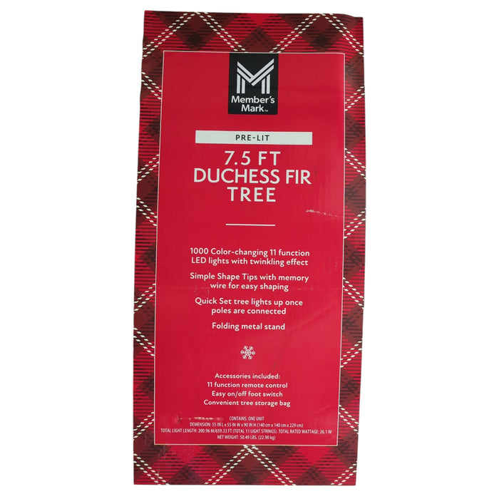 Member's Mark 1000 Color Changing LED Pre-Lit Duchess Fir Christmas Tree, 7.5ft