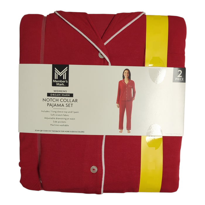 Member's Mark Women's Dream Mark Classic 2-Piece Notch Collar Pajama Set