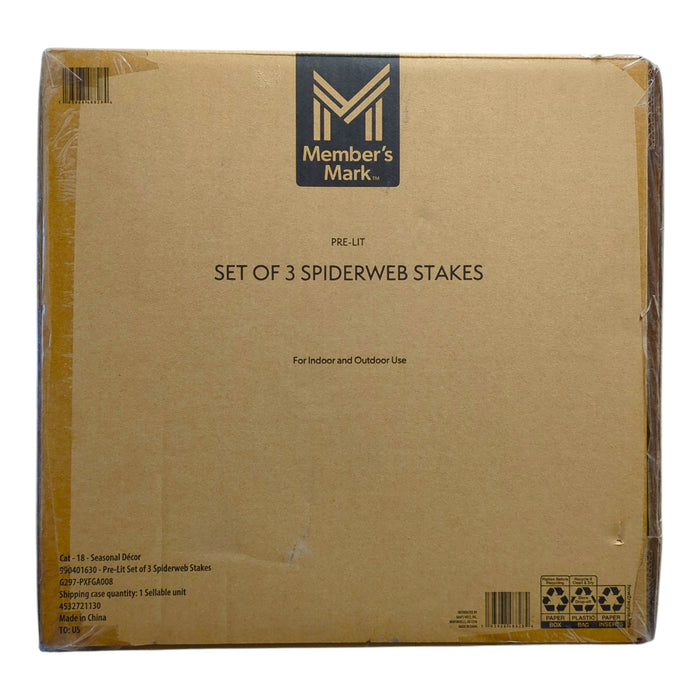 Member's Mark Pre-Lit Spiderweb Lawn Stakes, Set of 3