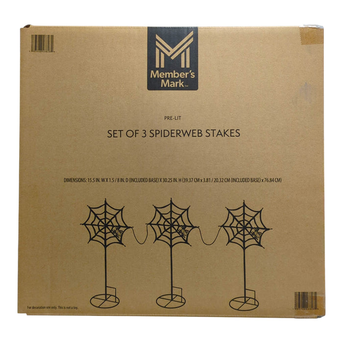 Member's Mark Pre-Lit Spiderweb Lawn Stakes, Set of 3