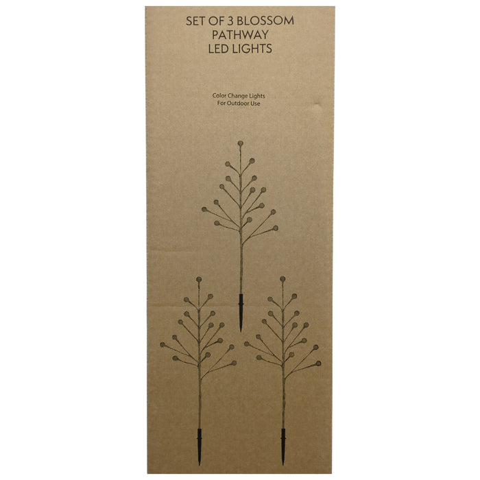 Member's Mark LED Pre-Lit Blossom Pathway Lights, Set of 3