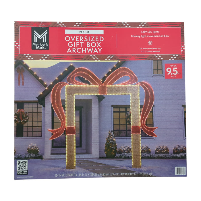 Member's Mark 1359 Micro LED Pre-Lit Gift Box Arch, 10ft