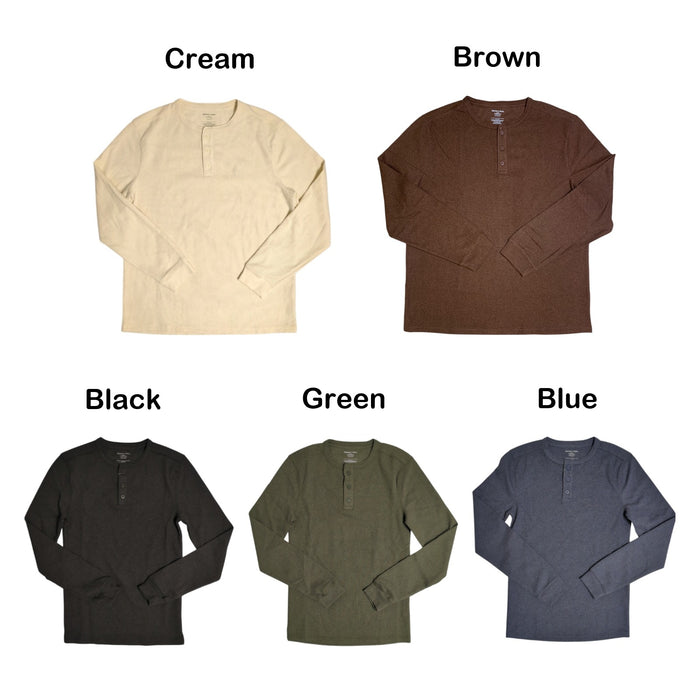 Member's Mark Men's Classic Fit Soft Waffle Knit Thermal Henley