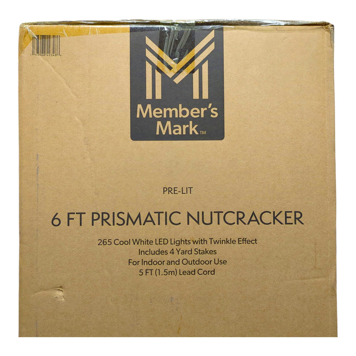 Member's Mark Cool White LED Pre-Lit Prismatic Nutcracker, 6'