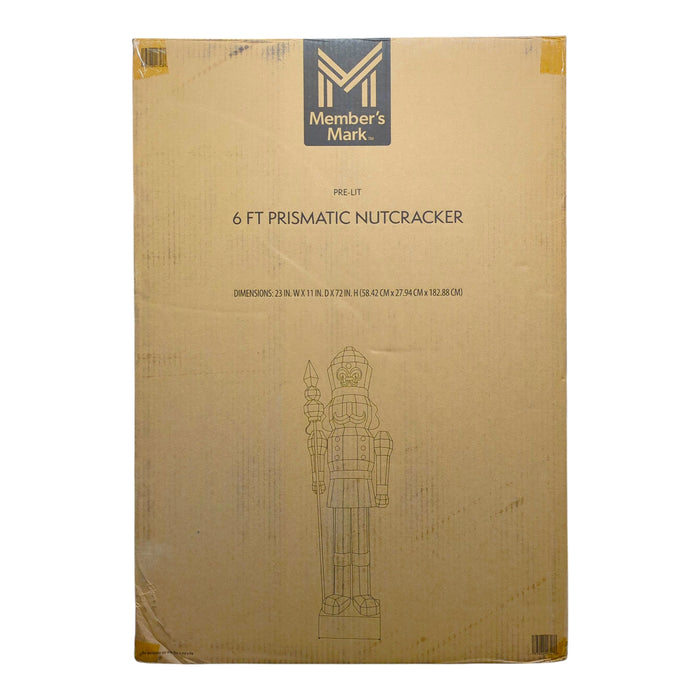 Member's Mark Cool White LED Pre-Lit Prismatic Nutcracker, 6'