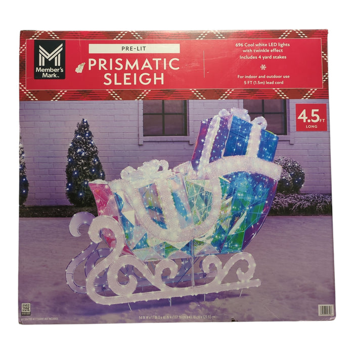 Member's Mark Cool White LED Pre-Lit Prismatic Sleigh with Twinkle Effect