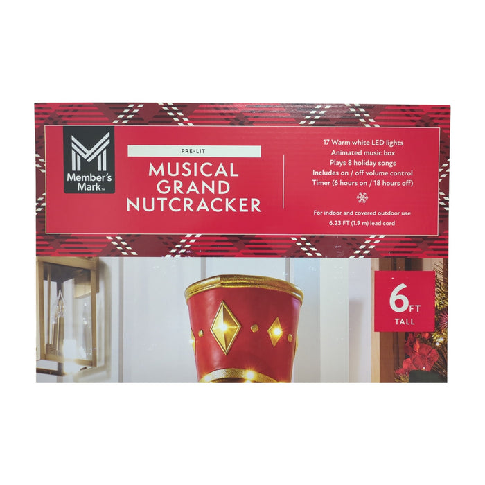 Member's Mark 6' Pre-Lit Grand Nutcracker with Music Box, Multicultural