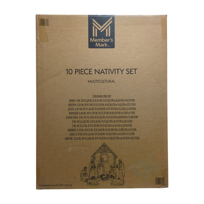 Member's Mark 10 Piece Nativity Set, Resin, Hand-Painted, Multicultural