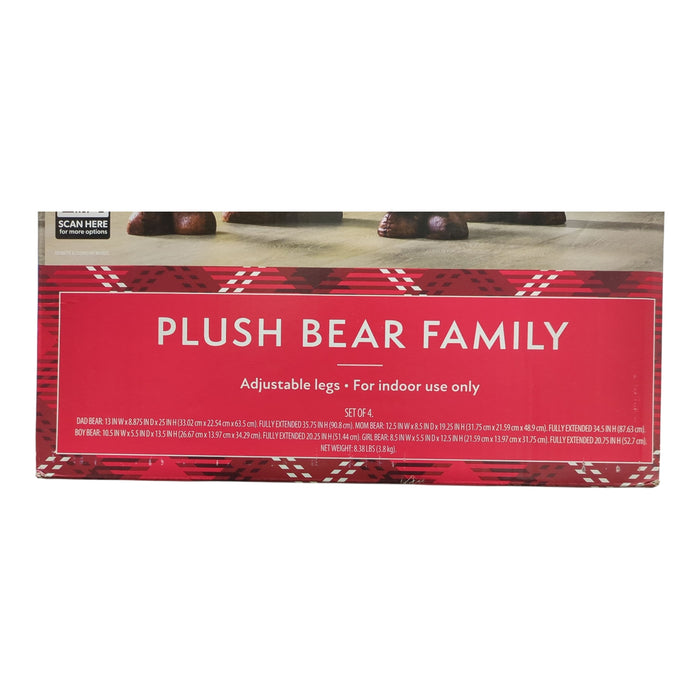 Member's Mark Plush Bear Family, Adjustable Legs, Set of 4