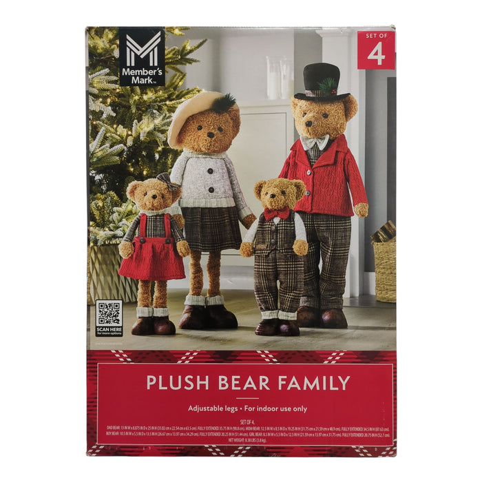 Member's Mark Plush Bear Family, Adjustable Legs, Set of 4