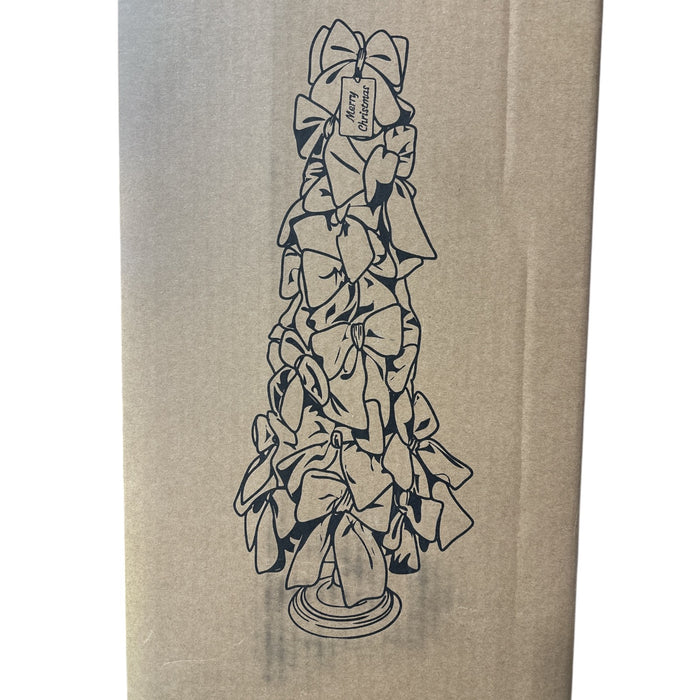 Member's Mark Holiday 32.5 In Tall Velvet Bow Tree, Silver Pedestal & Merry Tag