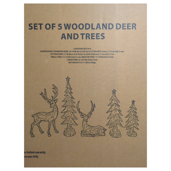 Member's Mark Resin Deer and Tree Decor, Set of 5