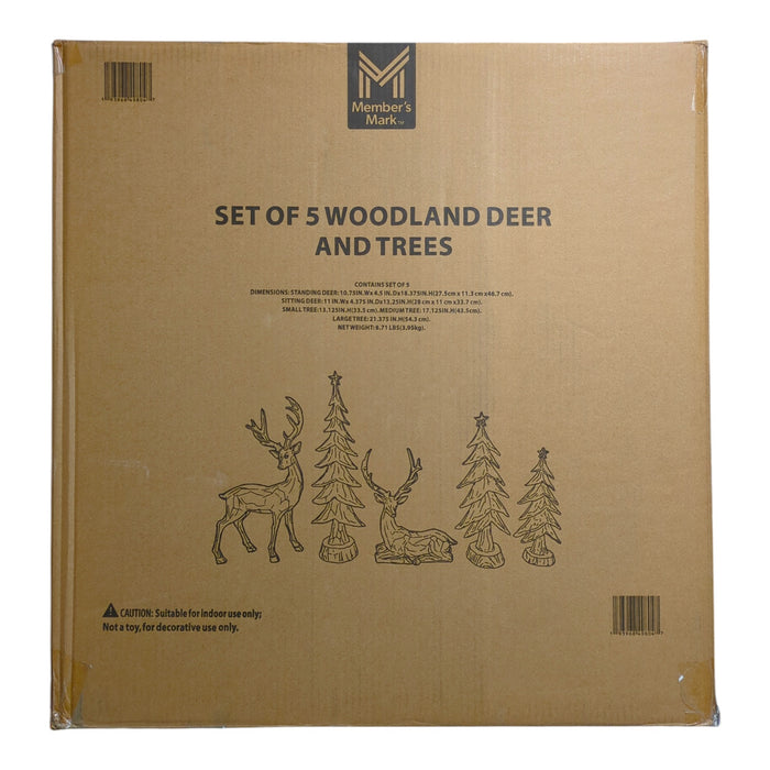 Member's Mark Resin Deer and Tree Decor, Set of 5