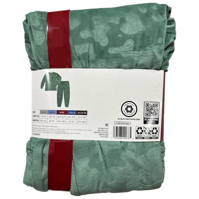 Member's Mark Boys 2-Pieces Cozy Stamped Volour Pajamas