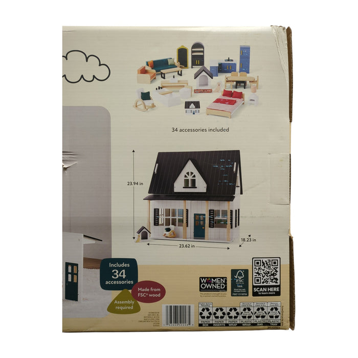 Member's Mark FSC Certified Wooden Farmstyle Dollhouse with 34 Accessories