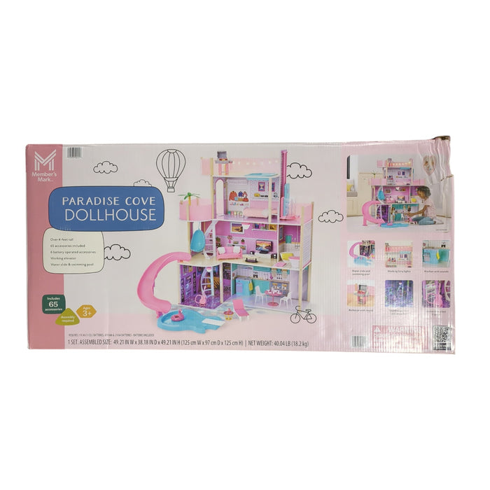 Member's Mark FSC Certified Wooden Paradise Cove Dollhouse, Pink/White