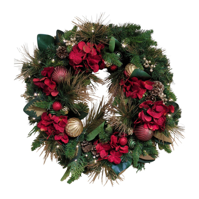 Member's Mark 70 LED Pre-Lit Festively Decorated Wreath, 32"