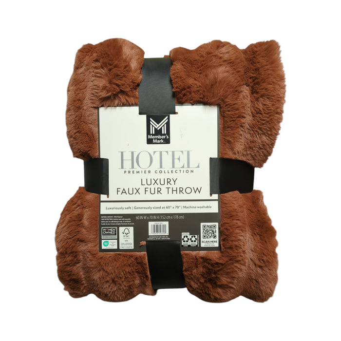 Member's Mark Hotel Premier Collection Luxury Faux Fur Throw, 60"x70"