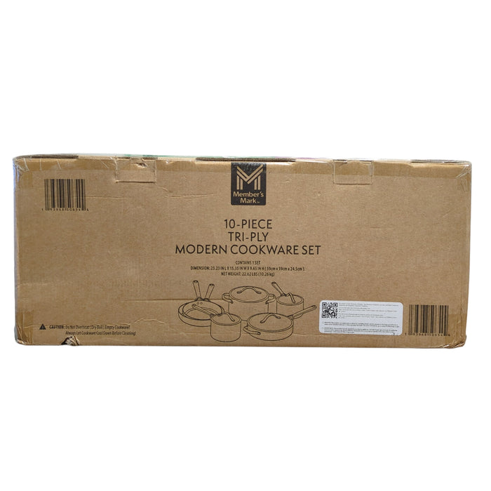 Member's Mark 10-Piece Modern Tri-ply Stainless Steel Cookware Set