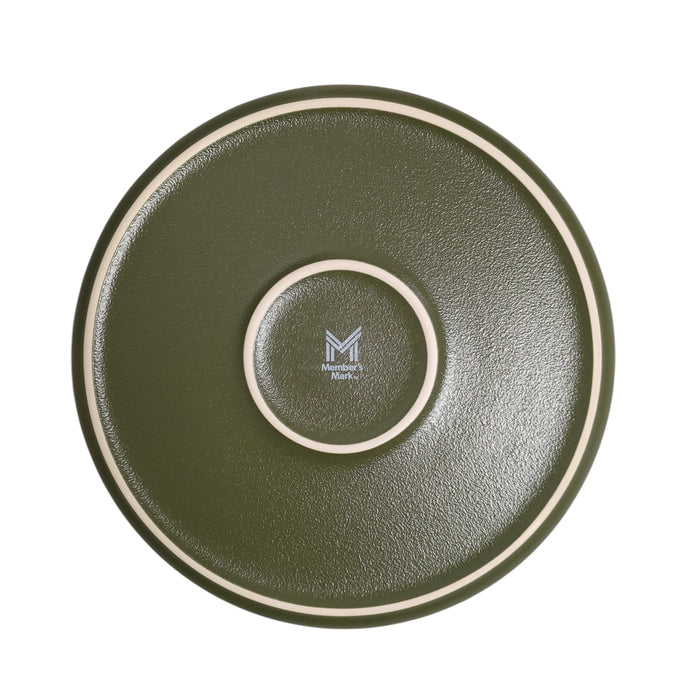 Member's Mark 16-Piece Textured Stoneware Dinnerware Set, Green
