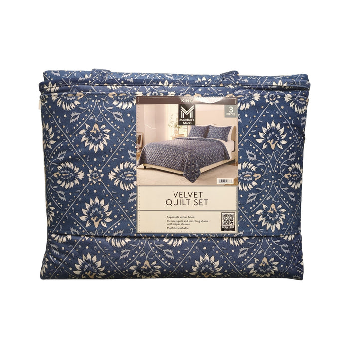 Member's Mark 3-Piece Printed Velvet Quilt & Matching Sham Sets, King